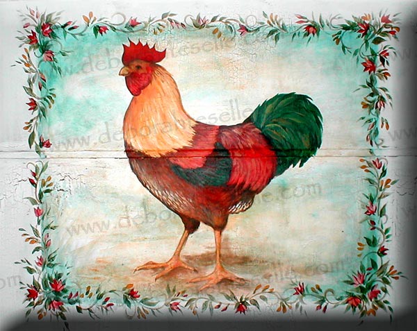 Rooster on a Kitchen Backsplash